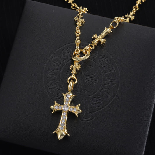 Chrome Hearts Gothic Diamond Cross Chain