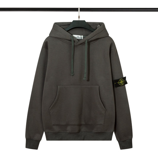 Stone Island Compass Badge Hoodie Charcoal Grey
