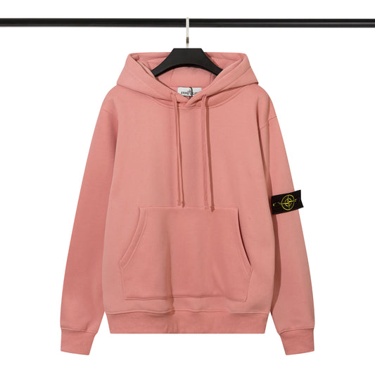 Stone Island Compass Badge Hoodie Pink