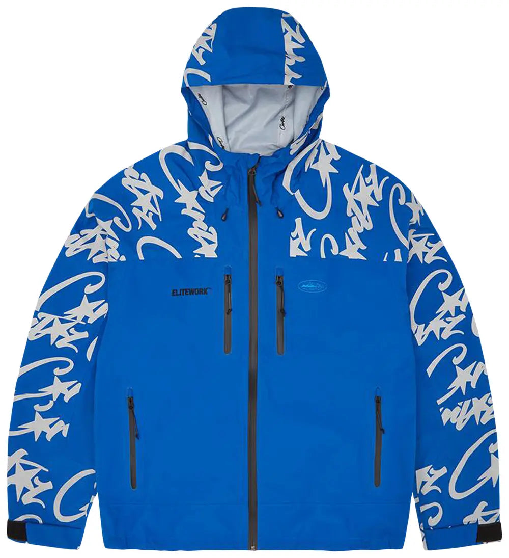 Corteiz Elitework Waterproof Shell Jacket Blue