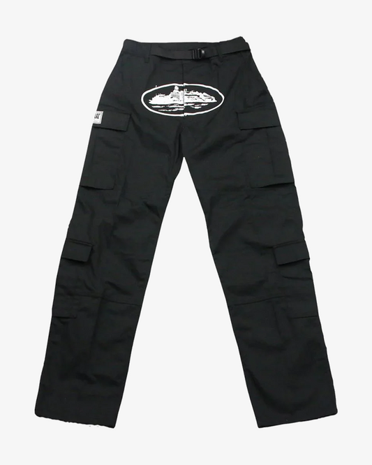 Corteiz Guerillaz Cargos Black/White