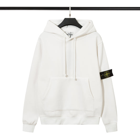 Stone Island Compass Badge Hoodie White