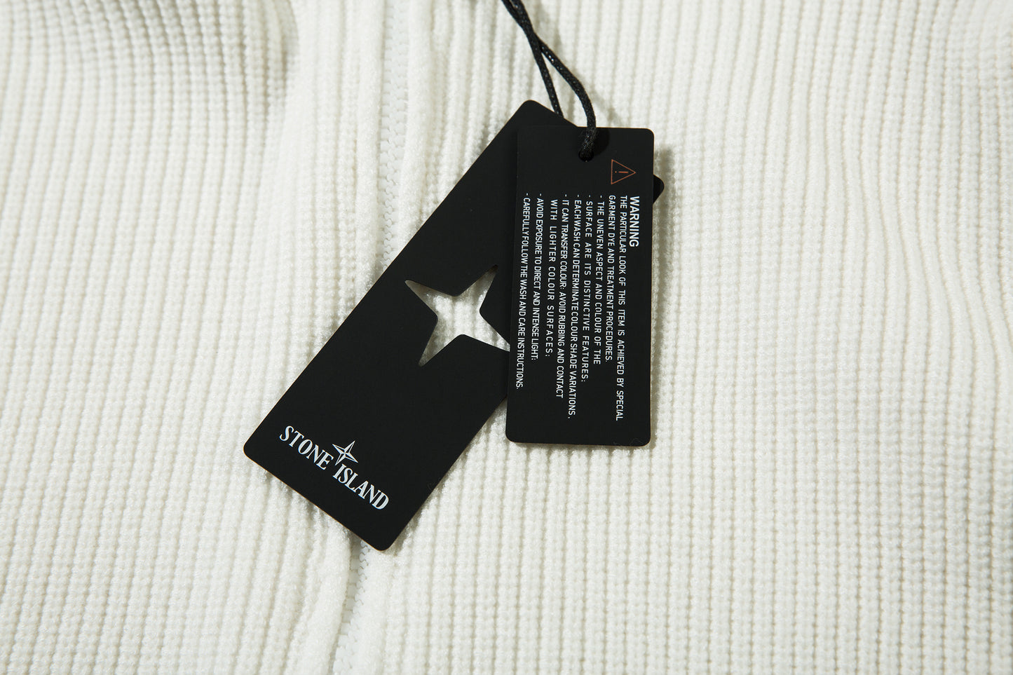 Stone Island Compass Badge Zip Hoodie White