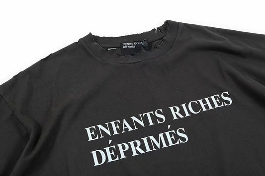 Enfants Riches Déprimés Distressed Logo Tee Black