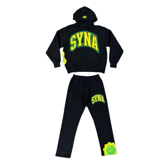 Syna World College Tracksuit Black/Yellow/Green