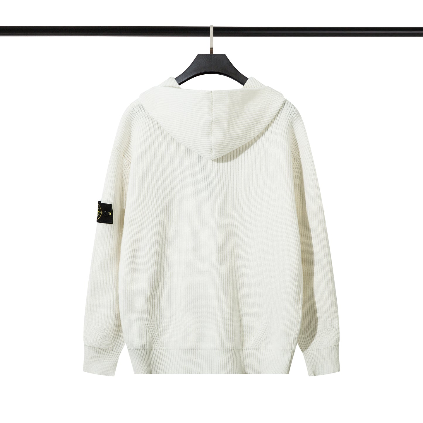 Stone Island Compass Badge Zip Hoodie White