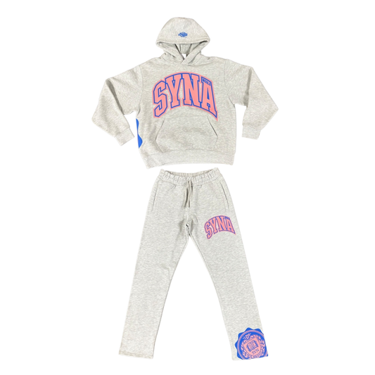 Syna World College Tracksuit Grey/Pink/Blue
