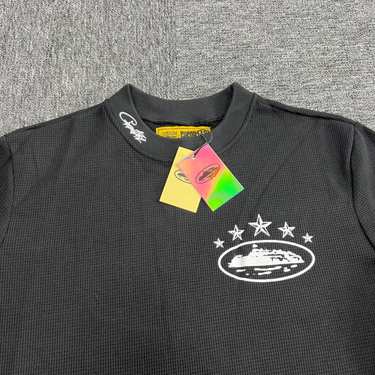 Corteiz 5 Starz Alcatraz Waffle Longsleeve Black