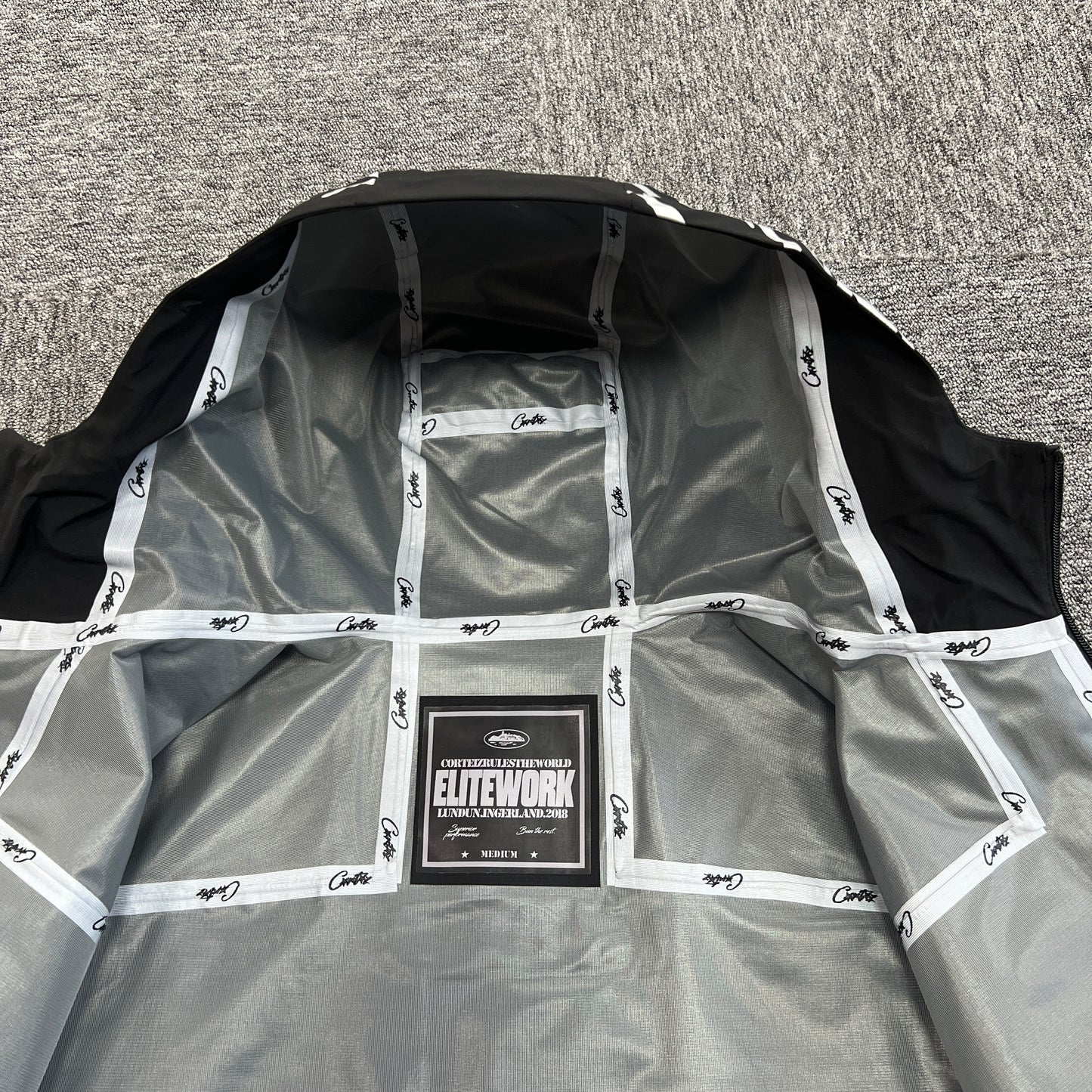 Corteiz Elitework Waterproof Shell Jacket Black