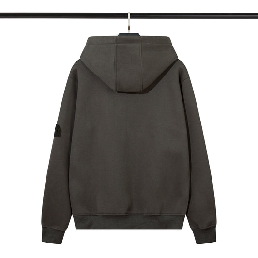 Stone Island Compass Badge Hoodie Charcoal Grey