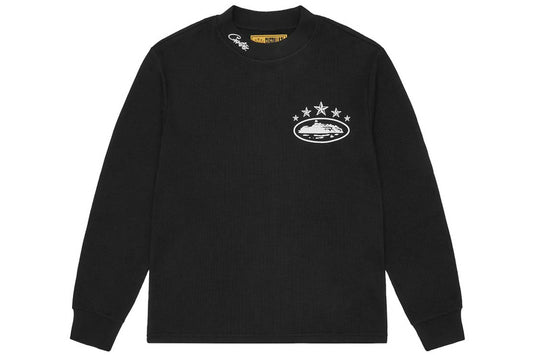 Corteiz 5 Starz Alcatraz Waffle Longsleeve Black