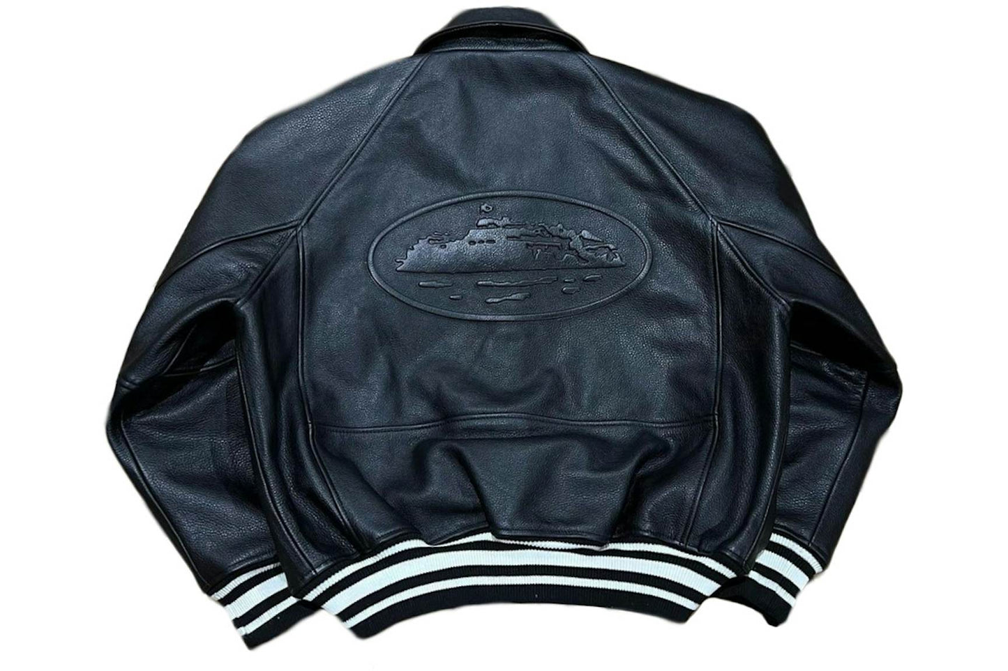 Corteiz Da Skydive Leather Jacket Black