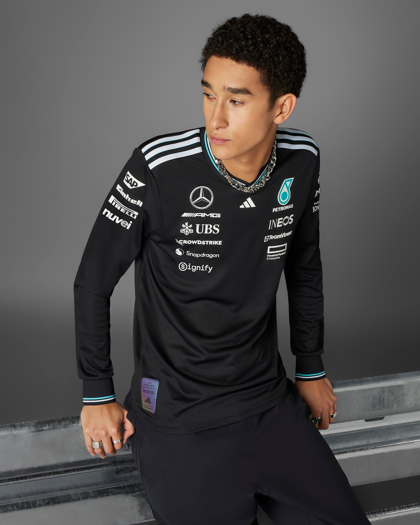Mercedes-AMG PETRONAS 2025 Team Long Sleeve Shirt Black