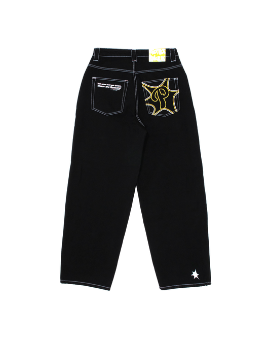 Protect Scribble Black Bonkers Denim