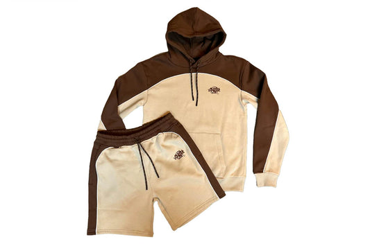 Syna World Pipe Hoodie & Short Set Beige/Brown