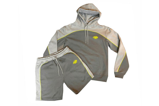 Syna World Pipe Hoodie & Short Set Grey/Yellow