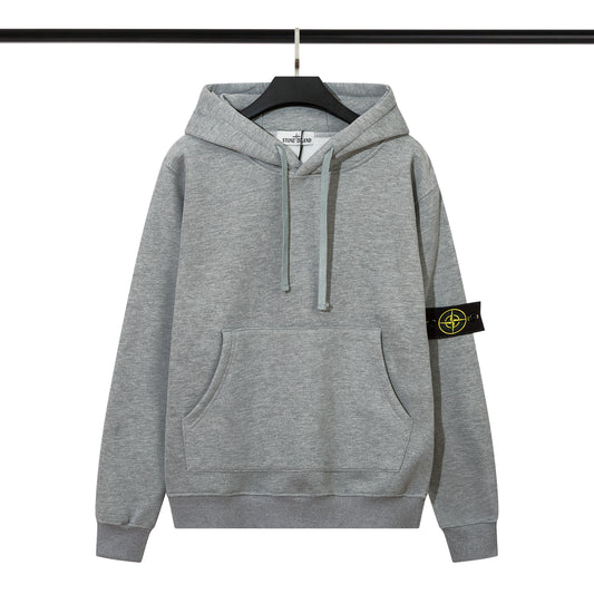 Stone Island Compass Badge Hoodie Grey
