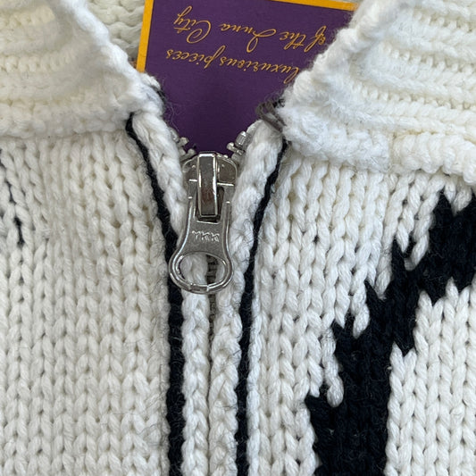Corteiz VVS Heavy Jacquard Knit Zip Natural