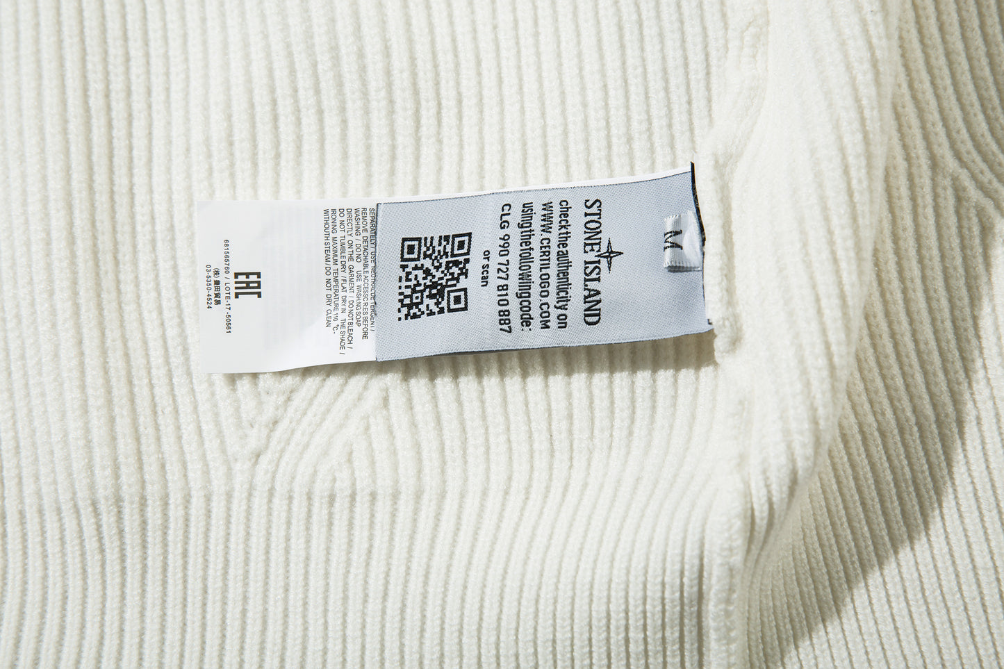 Stone Island Compass Badge Zip Hoodie White