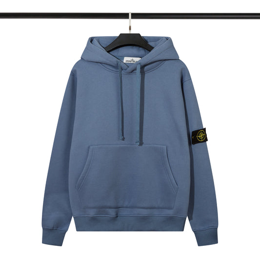 Stone Island Compass Badge Hoodie Blue