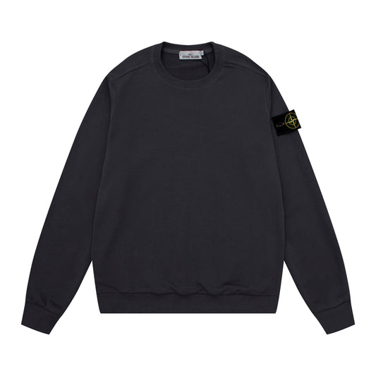 Stone Island Compass Badge Sweatshirt Charcoal Grey