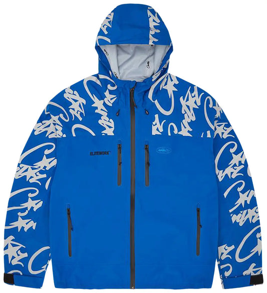 Corteiz Elitework Waterproof Shell Jacket Blue