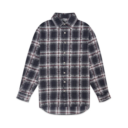 Chrome Hearts All-Over Cross Flannel Long Sleeve Shirt