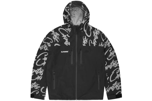 Corteiz Elitework Waterproof Shell Jacket Black