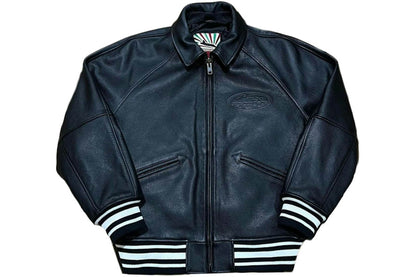 Corteiz Da Skydive Leather Jacket Black