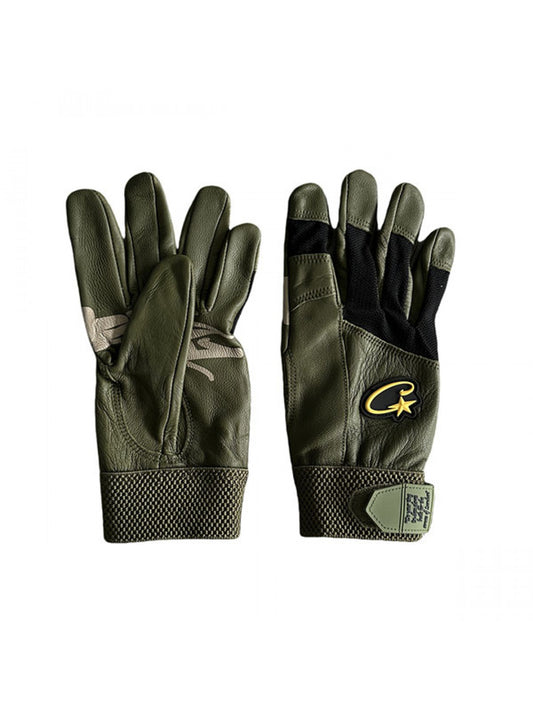Corteiz Gutta Green Leather Gloves