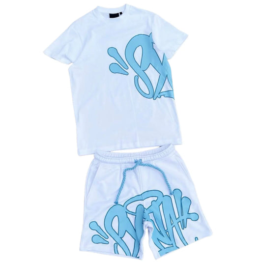 Syna World Short + Shirt Set White/ Blue (Australia Exclusive)