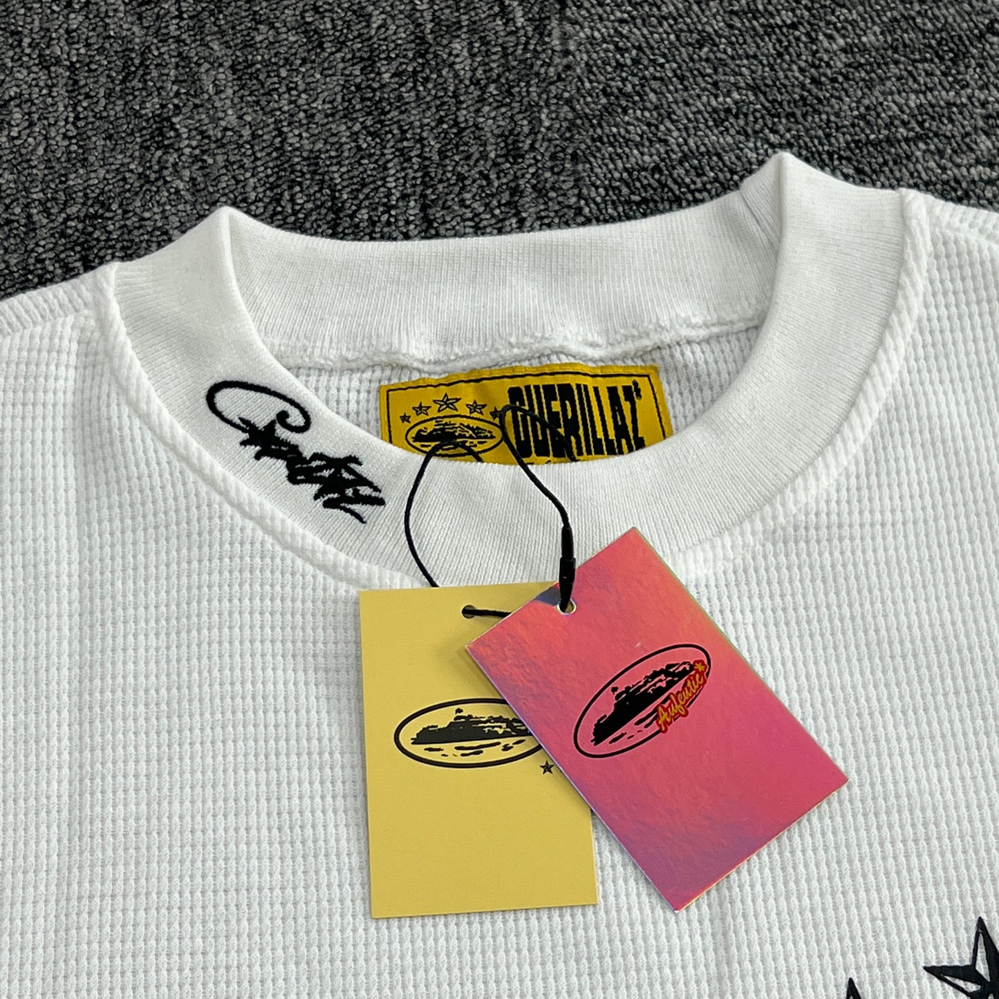 Corteiz 5 Starz Alcatraz Waffle Longsleeve White