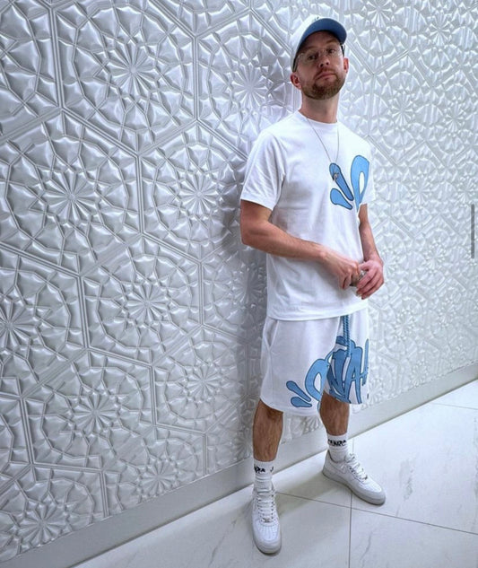 Syna World Short + Shirt Set White/ Blue (Australia Exclusive)