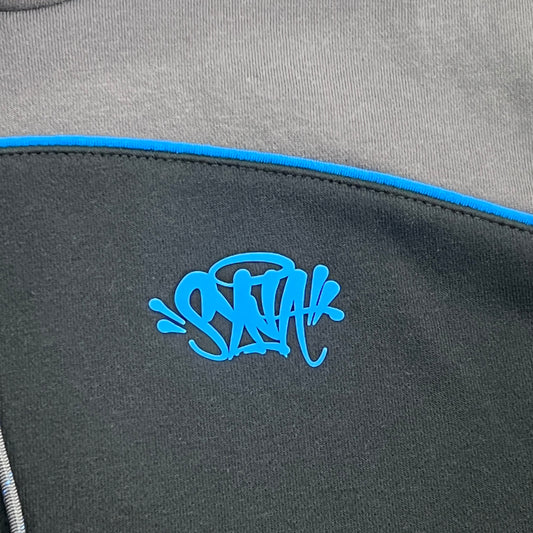 Syna World Pipe Hoodie & Short Set Black/Grey/Blue